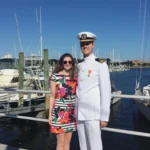 Photo of Dr. Lewis in a navy uniform with his wife