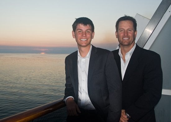 Dr. Grimes with his son on a boat