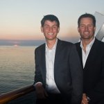 Dr. Grimes with his son on a boat