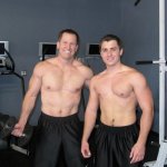 Dr. Grimes with his son at the gym