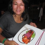 Staff members at a dinner