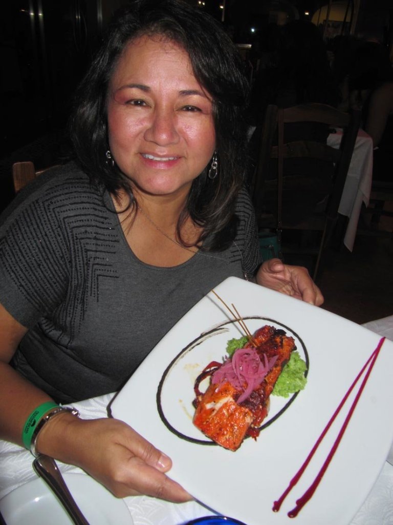 Staff members at a dinner