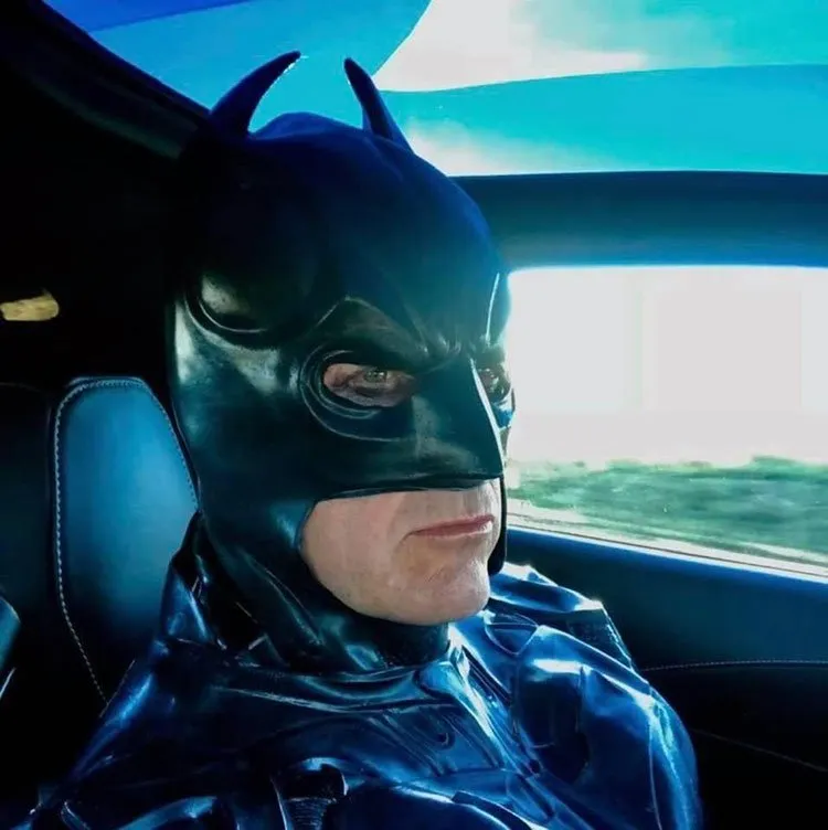 Dr. Grimes in Batman costume